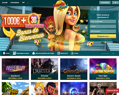 Jouer sur le casino en ligne sans téléchargement Luckland