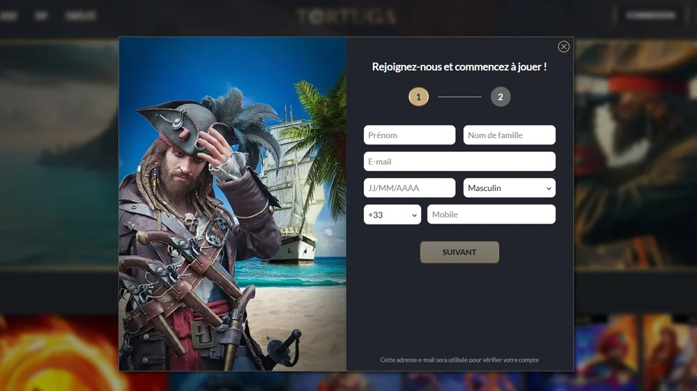 Inscription simple et sécurisée sur le casino en ligne Tortuga