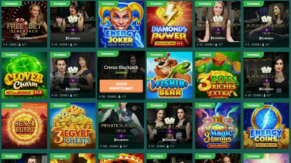 Les nombreux jeux Live sur Casino Cresus font parti de la multitude de jeux d'argent que propose ce casino en ligne