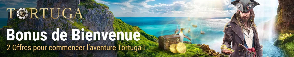 Bonus de BIenvenue du Casino Tortuga : double offre pour des tours gratuits et des bonus sur les premiers dépôts !