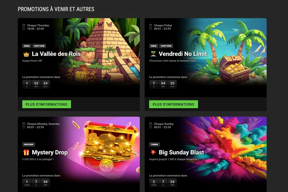 Découvrez les bonus et promotions régulières du Casino en ligne WinOui