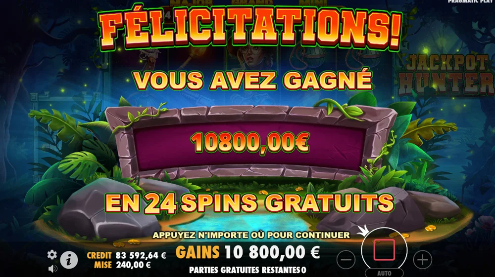 Jeu d'aventure en ligne avec bonus Jackpot Hunter