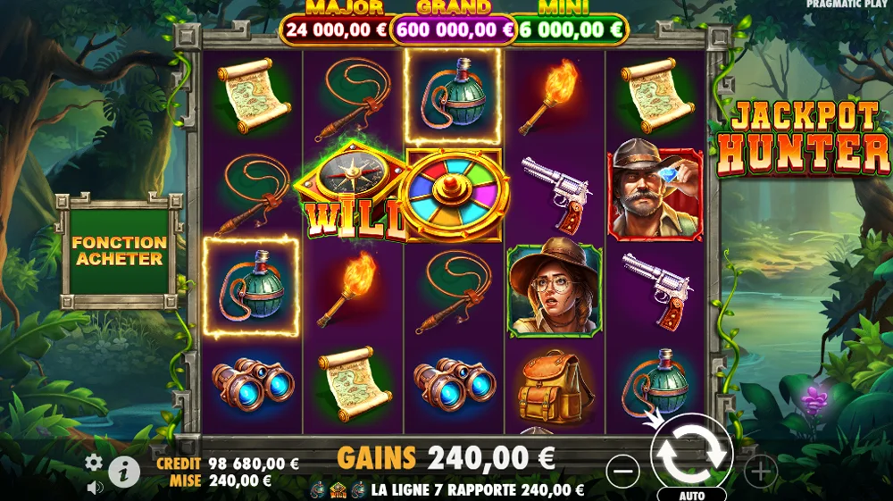 Jeu d'aventure en ligne progressif Jackpot Hunter