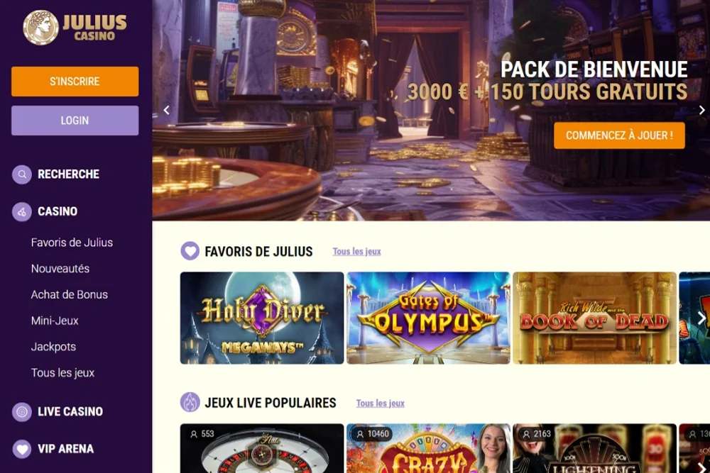 Profitez du généreux bonus de Bienvenue du Julius Casino