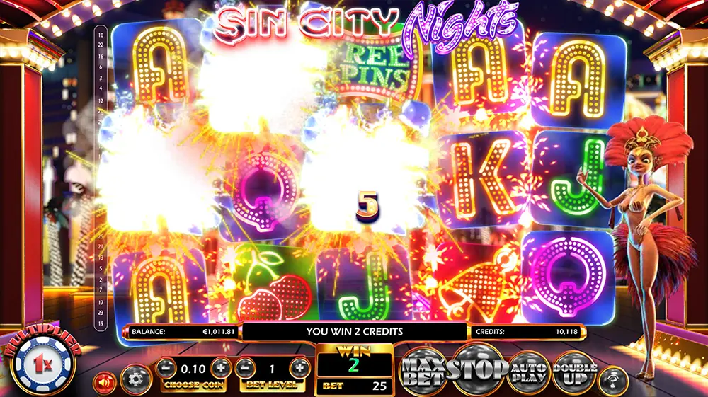 Gameplay machine à sous Sin City Nights Betsoft