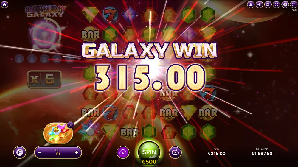 Gagner le jackpot sur la machine à sous Starburst Galaxy