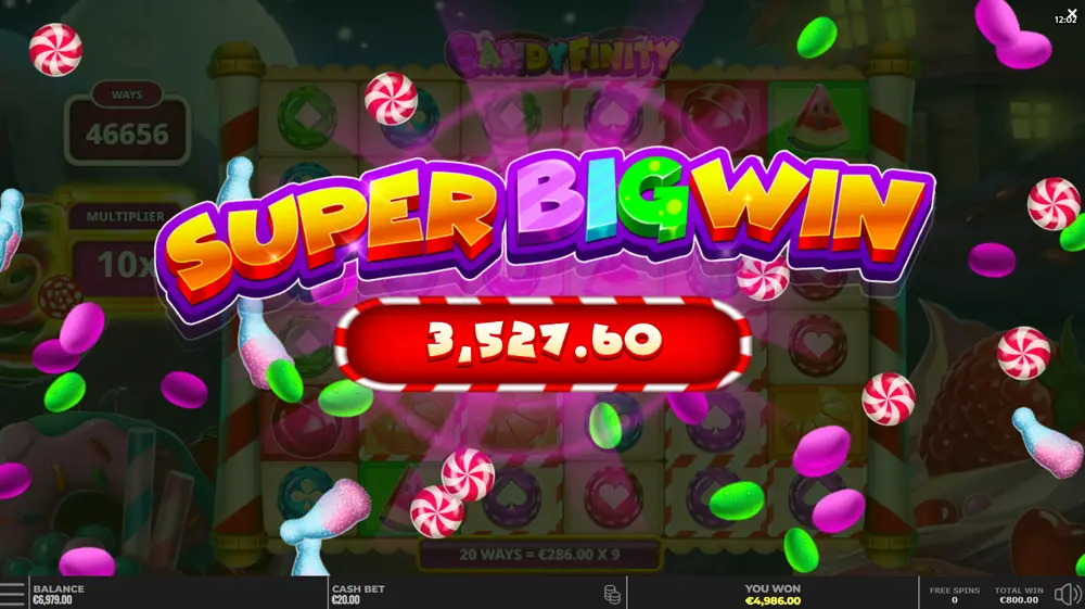 Gagner le bonus SUper Big Win sur la machine à sous Candyfinity